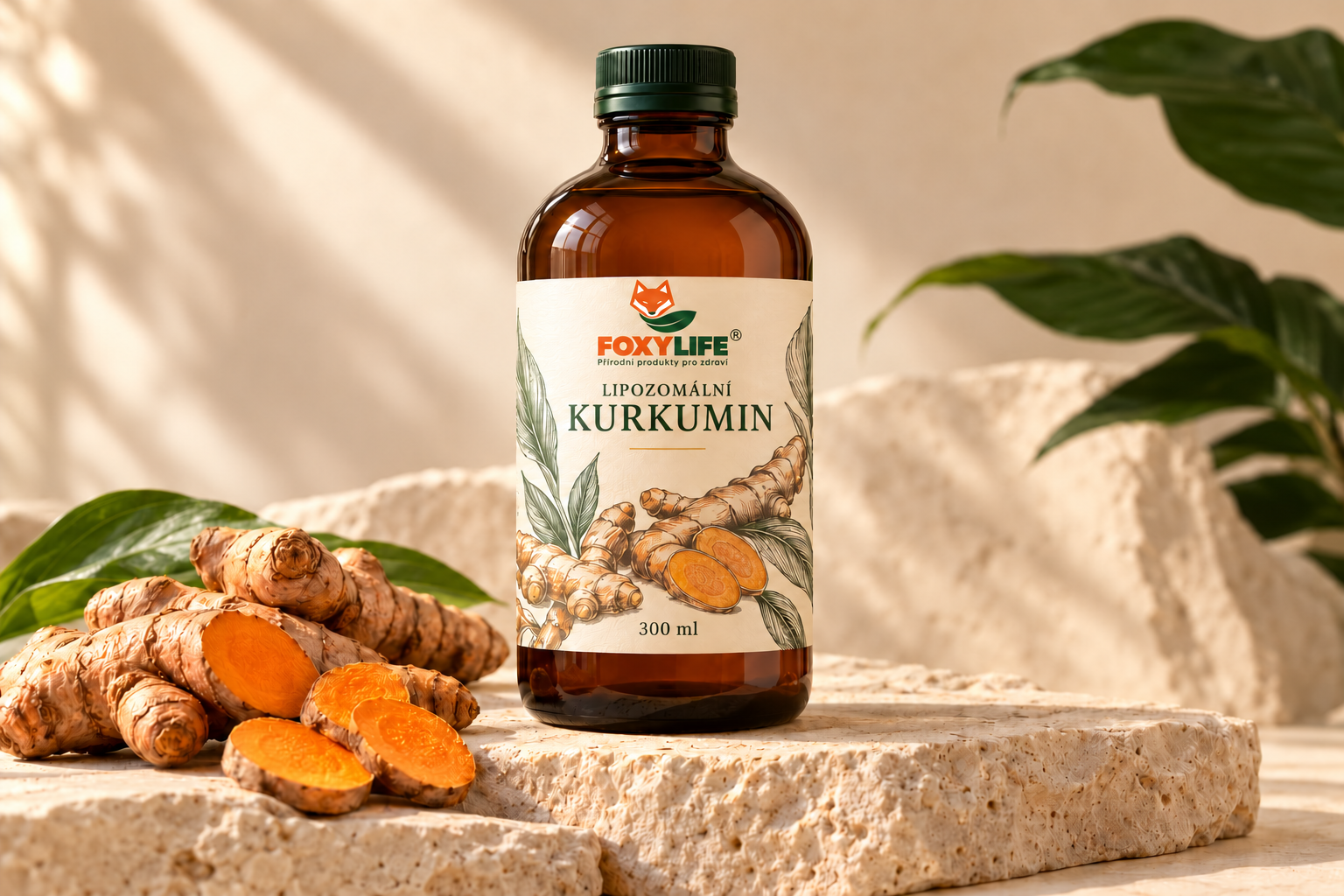 Foxylife® lipozomální kurkumin v 300ml jantarové lahvičce